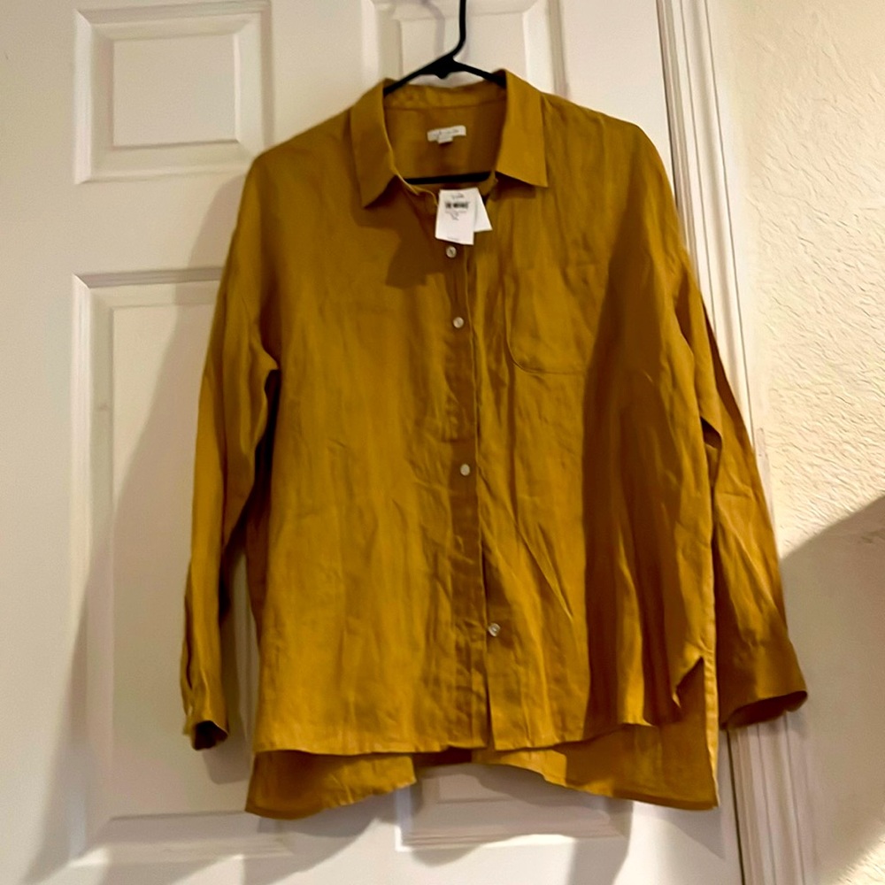 J.jill Love Linen,Size LP, Color yellow OCH , new with tag